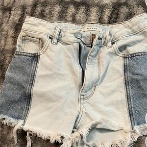 pac sun two tone denim shorts